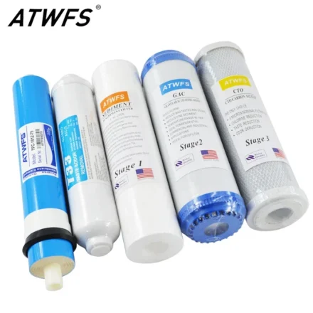 ATWFS 5 ขั้นตอน Reverse Osmosis RO เครื่องกรองน้ําเปลี่ยนชุดตลับกรองน้ํา 75 GPD เมมเบรน 1