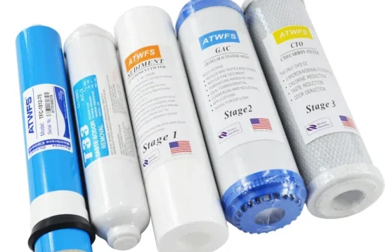 ATWFS 5 ขั้นตอน Reverse Osmosis RO เครื่องกรองน้ําเปลี่ยนชุดตลับกรองน้ํา 75 GPD เมมเบรน 1