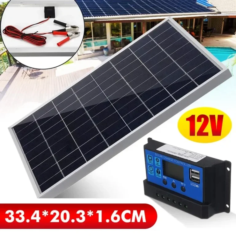 ชุดแผงโซลาร์เซลล์ 20W/H Complete12V Polycrystalline Power แบบพกพากลางแจ้งเครื่องกําเนิดไฟฟ้าพลังงานแสงอาทิตย์เซลล์แสงอาทิตย์แบบชาร์จไฟได้สําหรับบ้าน 1