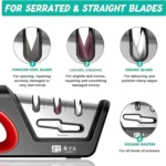 ที่ลับมีดครัวสี่ในหนึ่งเดียวช่วยฟื้นฟูมีดและกรรไกรใบมีดหยัก เซรามิกเหล็กทังสเตนเพชร 3