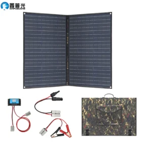 Foldable Solar Panel charger แผงโซล่าพับได้200W 150W 100W 12V กระเป๋าพับได้กันน้ำแบบพกพาที่ชาร์จแสงอาทิตย์แผงโซล่าชาร์จแบตเตอรี่ได้ 2