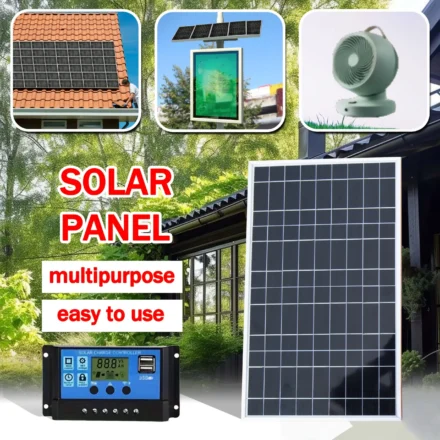 ชุดแผงโซลาร์เซลล์ 20 วัตต์/ชั่วโมง ครบชุด 12 โวลต์ โพลีคริสตัลไลน์ พลังงานแสงอาทิตย์แบบพกพา ชาร์จไฟได้ ใช้กลางแจ้ง เครื่องกำเนิดไฟฟ้าพลังงานแสงอาทิตย์สำหรับบ้าน 1