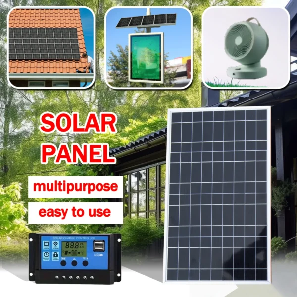 ชุดแผงโซลาร์เซลล์ 20 วัตต์/ชั่วโมง ครบชุด 12 โวลต์ โพลีคริสตัลไลน์ พลังงานแสงอาทิตย์แบบพกพา ชาร์จไฟได้ ใช้กลางแจ้ง เครื่องกำเนิดไฟฟ้าพลังงานแสงอาทิตย์สำหรับบ้าน 1