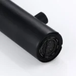 ใหม่มาถึงก๊อกน้ำห้องครัวหมุนที่มองไม่เห็นดึงหัวฉีดGooseneckดึงMixer Sink Tap Matt Black 5