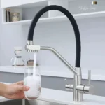 ก๊อกน้ำกรองน้ำ 3 in 1 สำหรับครัว น้ำบริสุทธิ์ หมุนได้ 360 องศา ก๊อกอ่างล้างจานแบบมีหูจับคู่ ฟังก์ชั่นน้ำคู่ โหมดกรองน้ำ ก๊อกผสม 3