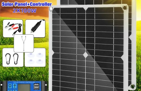 200W ชุดแผงพลังงานแสงอาทิตย์ 60A USB 12V เครื่องชาร์จพลังงานแสงอาทิตย์แบบพกพาสําหรับรถเรือ RV Bank แบตเตอรี่ CampingSolar แผ่น 1