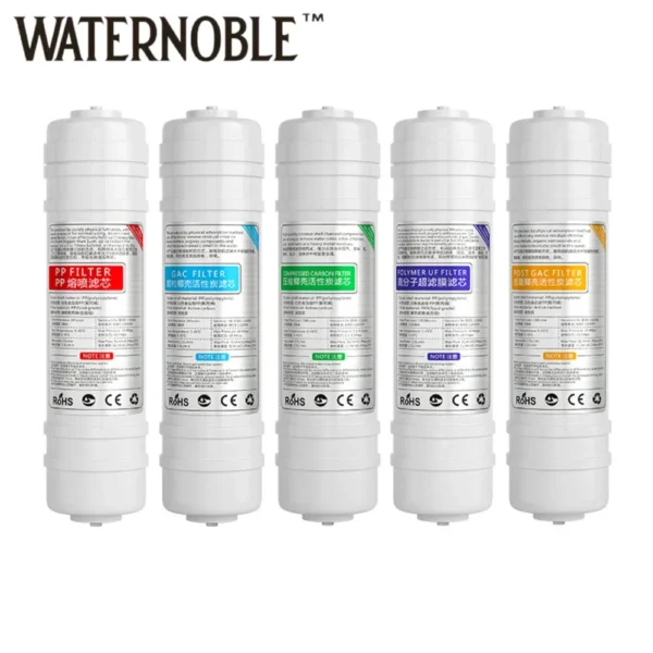 Waternoble 10 นิ้ว Quick Connect ชุดตลับกรอง 3/8 นิ้วพอร์ตประสิทธิภาพสูงเครื่องกรองน้ําสําหรับ Home & Office 1