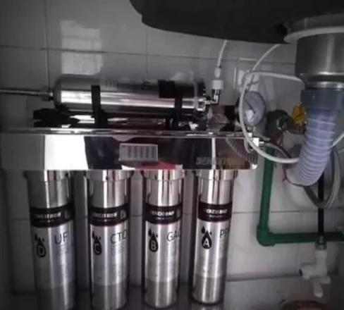 เครื่องกรองน้ำ 7 ขั้นตอน พร้อมตัวเครื่องสแตนเลส สำหรับก๊อกน้ำในครัวเรือน ยี่ห้อ Fleny รุ่น FA 1