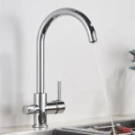 กรองก๊อกน้ำห้องครัว Chrome ดื่ม Pure Water Kitchen Tap Deck Mounted Dual จับ 3 - ways ร้อนเย็นห้องครัว Mixers 4
