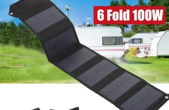 แผงโซลาร์เซลล์พับได้แบบพกพา 100W 5V USB พร้อมกระเป๋าพับได้สำหรับโทรศัพท์มือถือ แบตสำรองกันน้ำสำหรับตั้งแคมป์และเดินป่า 1