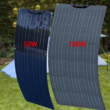 แผงโซลาร์เซลล์แบบยืดหยุ่น XINPUGUANG 12V 50W 19.8V 100W แผงโซลาร์เซลล์แบบโฟโตโวลตาอิกสำหรับชาร์จแบตเตอรี่ในรถยนต์ เรือ บ้าน รถบ้าน ระเบียง 1