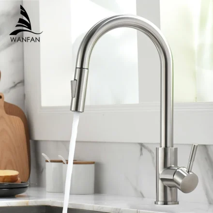 G1/2 ก๊อกน้ําห้องครัวสีดําพื้นผิวน้ําก๊อกน้ําอ่างล้างจานก๊อกน้ําดึงออกก๊อกน้ําห้องครัวเดี่ยว TAP 1