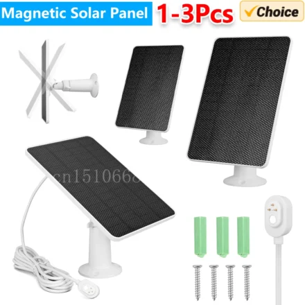 แผงพลังงานแสงอาทิตย์ 10W พร้อมสายชาร์จ Monocrystalline Solar Panel Charger IP65 กันน้ําสําหรับ Arlo Ultra/Ultra 2/Pro 3/Pro 4/Pro 3 1
