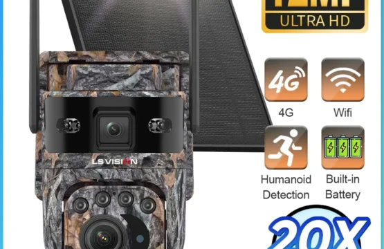 กล้อง LS VISION 12MP ซูมออปติคอล 20 เท่า 4G/ WiFi กล้องโซลาร์เซลล์กลางแจ้ง ลายพราง กล้อง PTZ กล้องวงจรปิด กล้องโซลาร์เซลล์สำหรับล่าสัตว์ Ubox 1