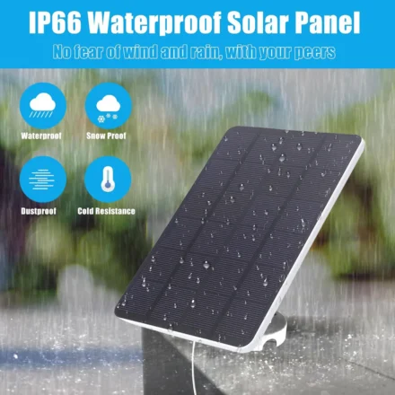 แผงโซลาร์เซลล์สำหรับกล้อง Google Nest 10W PET EVA โมโนคริสตัลไลน์ กันน้ำ พร้อมสายเคเบิลยาว 9.8 ฟุต 1