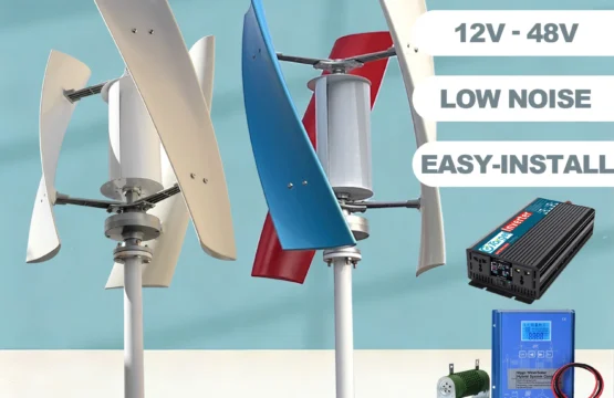 กังหันลมบ้านแนวตั้ง 5000W 12V 24V 48V 10KW 8KW ความเร็วลมเริ่มต้นต่ำ พร้อมตัวควบคุมไฮบริด Mppt พลังงานทดแทนฟรี 1
