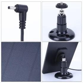 20W 5V Micro USB + Type-C DC3.5x1.35 Wall Mount Bracket แผงพลังงานแสงอาทิตย์ 9.8FT สายชาร์จสําหรับแหวน Stick Up & Spotlight กล้อง 5