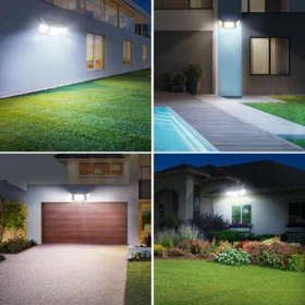 1200LM พลังงานแสงอาทิตย์สําหรับโคมไฟพลังงานแสงอาทิตย์กลางแจ้งแสงแดด Motion Sensor Light รีโมทคอนโทรลกันน้ํา Garden Street Wall YARD โคมไฟ 2