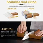 มีดกลิ้ง Sharpener ผู้ถือมีดแม่เหล็กเพชร Sharpening Stone ชุด 15 และ 20 องศามุม Roller อุปกรณ์ครัว 4