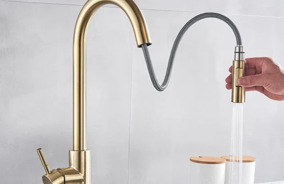 ดึงออกก๊อกน้ําห้องครัว 360 หมุนKitchen Mixer Tap Single Lever Mixer Tapอ่างล้างจานน้ําร้อนเย็นTap 1