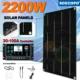 【อัพเกรดปี 2025】แผงโซลาร์เซลล์ Monocrystalline แบบยืดหยุ่น 2200W + 100A ชุดควบคุม MPPT - กันน้ําบางเฉียบสําหรับแคมป์ปิ้งเรือ RV 1