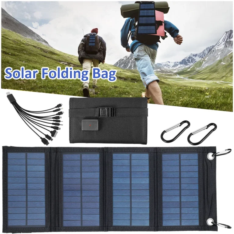 แผงโซลาร์เซลล์ 100W แบบพกพา กระเป๋าพับได้ USB+DC เอาท์พุต เครื่องชาร์จพลังงานแสงอาทิตย์ แหล่งจ่ายไฟสำหรับใช้งานกลางแจ้ง สำหรับบ้าน โทรศัพท์มือถือ เครื่องกำเนิดไฟฟ้า 1