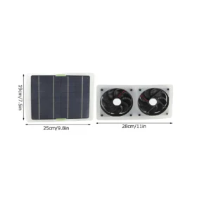 100W 12V แผงพลังงานแสงอาทิตย์ชุดพัดลมกันน้ําแบบพกพา Dual ไอเสียพัดลมพลังงานแสงอาทิตย์ชุดเรือนกระจกอุปกรณ์เสริม 6