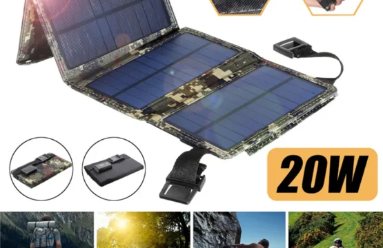 ที่ชาร์จเซลล์แสงอาทิตย์โพลีคริสตัลแบบพกพาพับเก็บได้สำหรับกลางแจ้งที่แผงโซล่า USB 20W 1