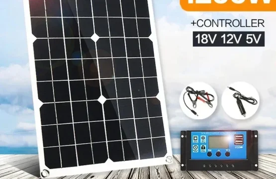 1200W เครื่องชาร์จพลังงานแสงอาทิตย์ 100A Controller Dual USB 12V แบตเตอรี่ชาร์จระบบสําหรับกลางแจ้ง Camping รถ Yacht RV เดินป่า 1