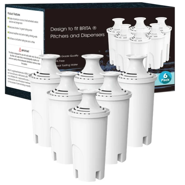 1/2/3/6pcs NSF เปลี่ยนไส้กรองน้ําสําหรับเหยือกน้ํา Brita และ Dispensers,CLASSIC 35557,OB03,Mavea 107007 1