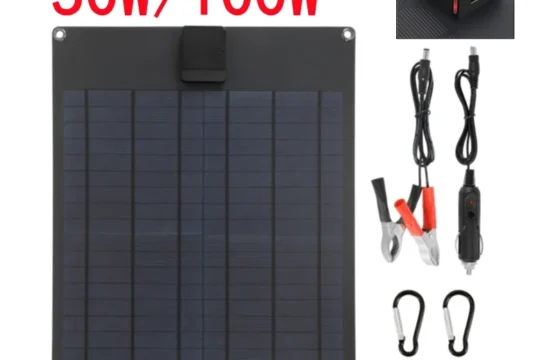 แผงโซล่าพกพา50W/100W USB กลางแจ้งมือถือพลังงาน DIY เดินทางที่ชาร์จโทรศัพท์รถยนต์เรือยอชท์12V18V แผงแบตเตอรี่ 1