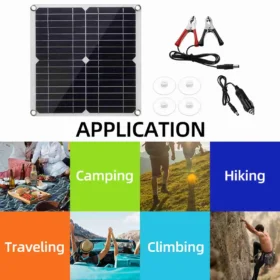 ชุดแผงโซลาร์เซลล์ 20 วัตต์ 12 โวลต์ แผงโซลาร์เซลล์แบบโมโนคริสตัลไลน์ + ตัวควบคุมการชาร์จ PWM 50A + คลิปหนีบแบตเตอรี่ ประสิทธิภาพสูง 22% 1