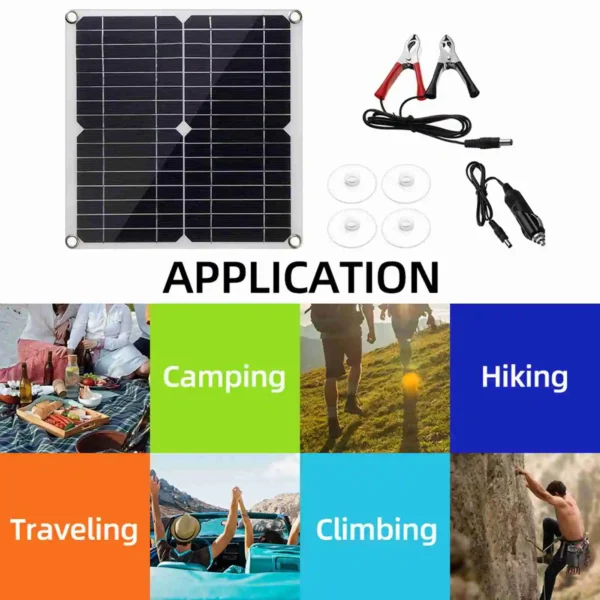 ชุดแผงโซลาร์เซลล์ 20 วัตต์ 12 โวลต์ แผงโซลาร์เซลล์แบบโมโนคริสตัลไลน์ + ตัวควบคุมการชาร์จ PWM 50A + คลิปหนีบแบตเตอรี่ ประสิทธิภาพสูง 22% 1