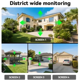 กล้อง DIFANG 20MP AOV ไร้สาย 4G พลังงานแสงอาทิตย์ จอแสดงผลสี่จอ 360 องศา ° กล้องวงจรปิดไร้สาย 3 เลนส์ PTZ ซูมได้ รุ่นใหม่ ใช้พลังงานแสงอาทิตย์ O-kam Pro 5