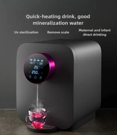 นวัตกรรมอุปกรณ์กรองน้ําในครัวเรือน - ตู้น้ําตั้งโต๊ะพร้อมฟังก์ชั่นทําความร้อนและเครื่องกรองน้ําประปา 1