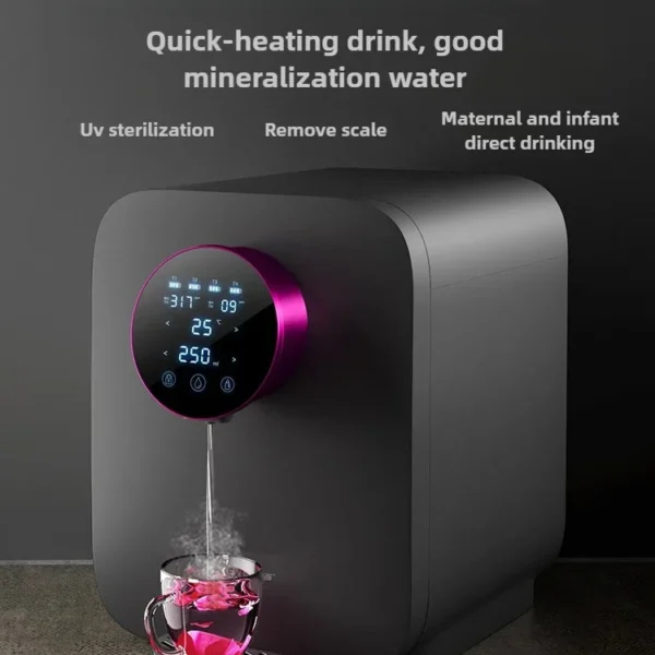 นวัตกรรมอุปกรณ์กรองน้ําในครัวเรือน - ตู้น้ําตั้งโต๊ะพร้อมฟังก์ชั่นทําความร้อนและเครื่องกรองน้ําประปา 1