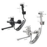 ก๊อกน้ําห้องครัวพร้อม Bidet ก๊อกน้ําร้อนและเย็นพับน้ํา Spout สเปรย์มือเล็กๆปกปิดติดตั้ง KITCHEN TAP SINK Crane 2