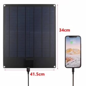 โซล่าเซลล์โพลีคริสตัลไลน์คู่5V แผงโซล่า100W ที่ชาร์จแบตเตอรี่12V อุปกรณ์จ่ายไฟมือถือตั้งแคมป์กลางแจ้ง 2