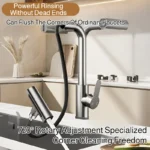 ก๊อกน้ำแบบดึงออกได้สำหรับห้องครัว ก๊อกน้ำแบบยืดหดได้สี่ประเภท ก๊อกน้ำแบบกันน้ำกระเซ็น ใช้งานได้หลากหลายสำหรับเคาน์เตอร์ต่างๆ 5