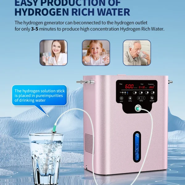 SUYZEKO 600ml เครื่องกําเนิดน้ําบํารุงฟื้นฟูเปลี่ยนสีผมพร้อมเคลือบเงาผมในขั้นตอนเดียวสีผมติดทนนาน 2 เดือนลดการหลุดร่วงของเส้นผมปลอดภัยไร้สารไฮโดรเจนแบบพกพาเครื่องสูดดดมสําหรับ Wellness ความบริสุทธิ์ 99.99% เสียงต่ํา SPE/PEM 1