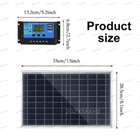 10W 12V แผงพลังงานแสงอาทิตย์กลางแจ้งแบบพกพา USB Power ชาร์จ Polycrystalline Solar Generator Solar Cell สําหรับ Home Lighting Camp 6