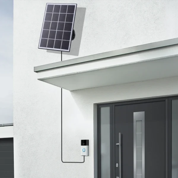 เครื่องชาร์จพลังงานแสงอาทิตย์ 4W IP65 ชุดแผงโซลาร์เซลล์กันน้ำ 9.8 ฟุต สายชาร์จ แผงชาร์จพลังงานแสงอาทิตย์สำหรับริงวิดีโอ ดอร์เบล 4 3 3 พลัส 2 1