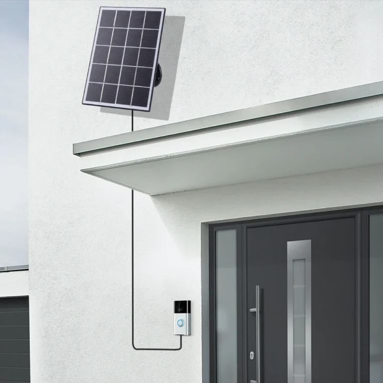 เครื่องชาร์จพลังงานแสงอาทิตย์ 4W IP65 ชุดแผงโซลาร์เซลล์กันน้ำ 9.8 ฟุต สายชาร์จ แผงชาร์จพลังงานแสงอาทิตย์สำหรับริงวิดีโอ ดอร์เบล 4 3 3 พลัส 2 1