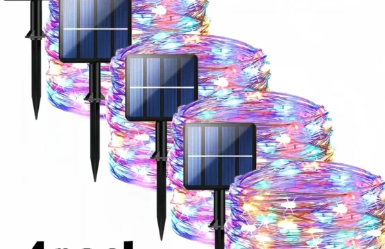 ไฟประดับพลังงานแสงอาทิตย์ 7 ม. 12 ม. 22 ม. 32 ม. ไฟ LED สายยาวกันน้ำสำหรับภายนอกอาคาร 8 โหมด สำหรับตกแต่งสวน ระเบียง ต้นไม้ 1