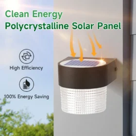 โคมไฟติดผนังพลังงานแสงอาทิตย์โคมไฟกลางแจ้งไฟพลังงานแสงอาทิตย์ LED Street Garden ตกแต่งกันน้ํา Fasad โคมไฟสําหรับลานระเบียงภายนอก 2