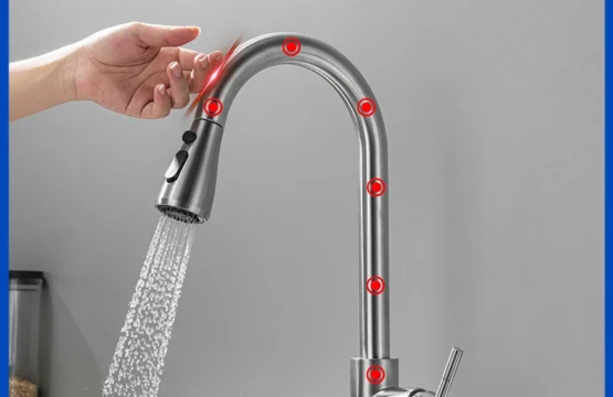 แปรงนิกเกิล Touch บนอ่างล้างจานก๊อกน้ําอุปกรณ์เสริมร้อนเย็นดึงออกอ่างล้างจาน Tap สมาร์ท Touch ก๊อกน้ําห้องครัว 1