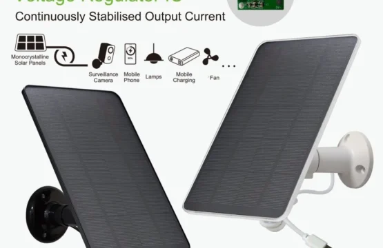 แผงโซลาร์เซลล์ 6V 3W/7W สําหรับกล้องรักษาความปลอดภัยกลางแจ้ง ออกแบบมาสําหรับกล้องพร้อมแบตเตอรี่แบบชาร์จไฟได้ในตัว Micro USB และ USB-C 1