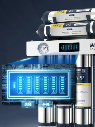 เครื่องกรองน้ําแบบกรองพิเศษ 7 ขั้นตอนพร้อมตัวเรือนสแตนเลสสําหรับก๊อกน้ําห้องครัวที่บ้าน เครื่องกรองน้ําดื่ม Fleny AL 1