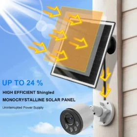 20W 5V Shingled Solar Panel Micro USB & USB-C Port Solar Panel Charger IP65 Waterproof Solar Charging Panel for Security Camera 2