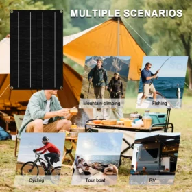 ชุดแผงโซลาร์เซลล์ SOECOPO 1200W แบบพกพา 2 แผง 12V - 18V แผงเซลล์แสงอาทิตย์ แถมฟรีคอนโทรลเลอร์ 100A ช่อง USB 5V สำหรับชาร์จอุปกรณ์ตั้งแคมป์ 6